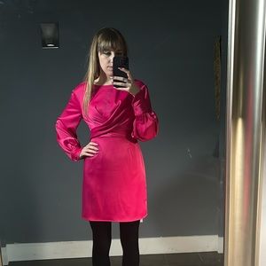 Staud hot pink Crosshill dress